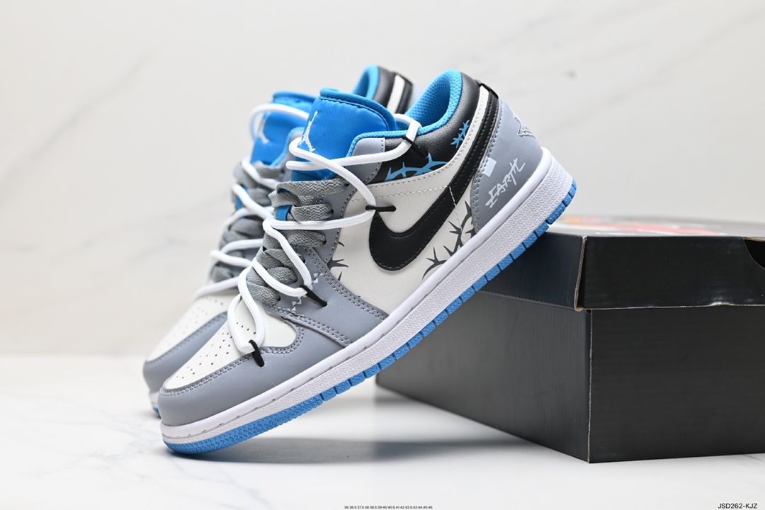 200 耐克Nike Air Jordan 1 Low SE”Phantom Denim Swoosh“AJ1乔丹一代篮球鞋 553558-174