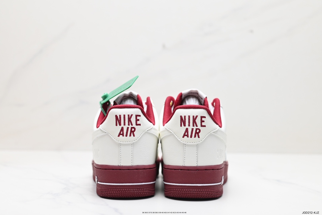 180 Nike Air Force 1 Low 40周年米白酒红 空军一号低帮运动休闲板鞋 DQ7582-100