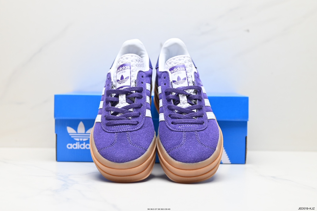 150 阿迪达斯Adidas Originals Gazelle Bold W 羚羊松糕板鞋“淡粉红绿生胶底”  IE0419