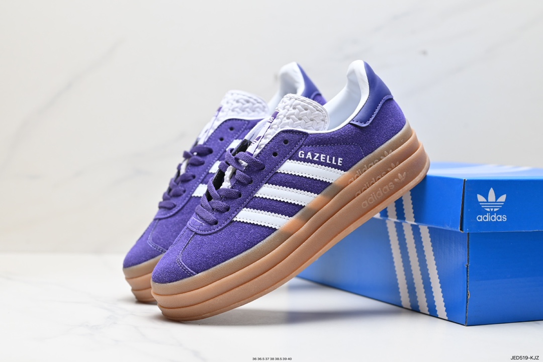 150 阿迪达斯Adidas Originals Gazelle Bold W 羚羊松糕板鞋“淡粉红绿生胶底”  IE0419