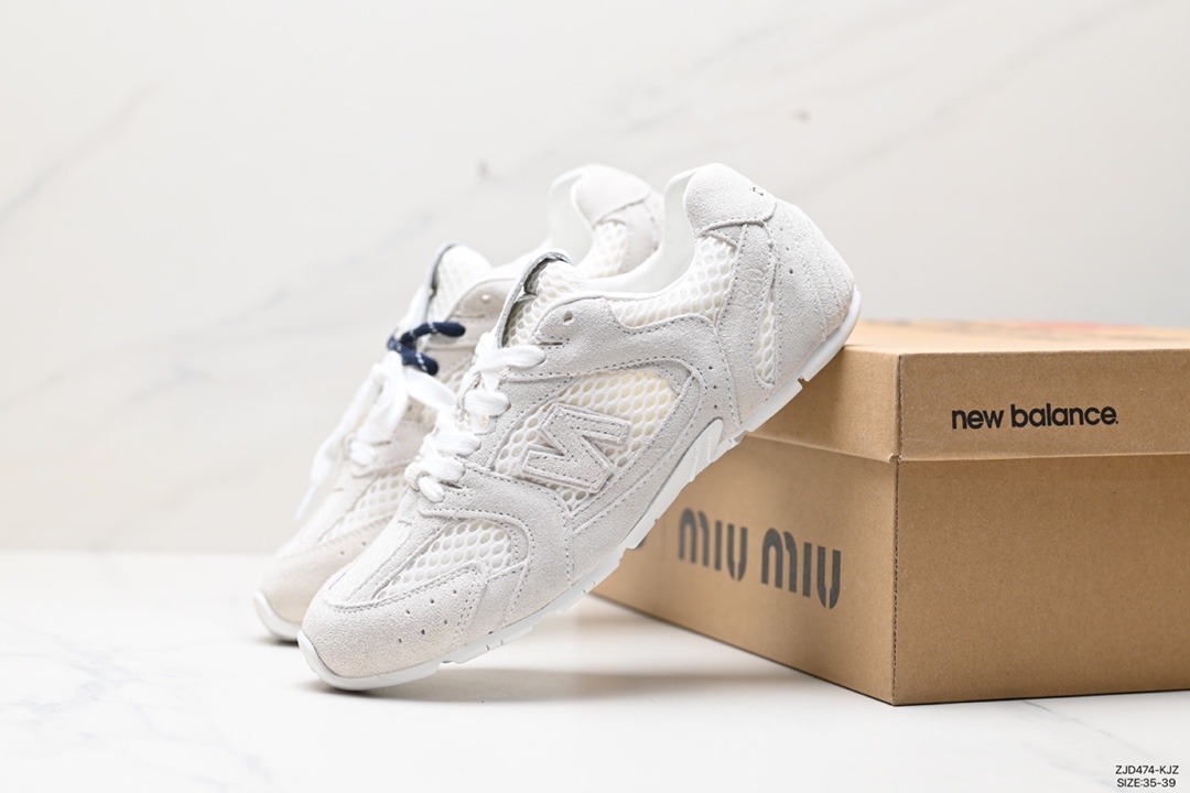 240 缪缪MiuMiu x NB新百伦New Balance 530 SL系列低帮经典复古休闲运动慢跑鞋“联名翻毛卡其鞋带”