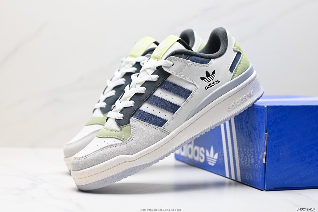 190 Adidas Forum EXHIBIT Low 三叶草低邦 经典魔术贴复古板鞋  ID6263