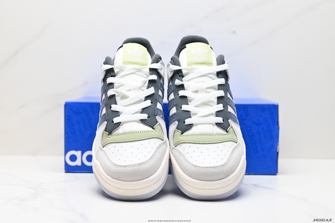 190 Adidas Forum EXHIBIT Low 三叶草低邦 经典魔术贴复古板鞋  ID6263