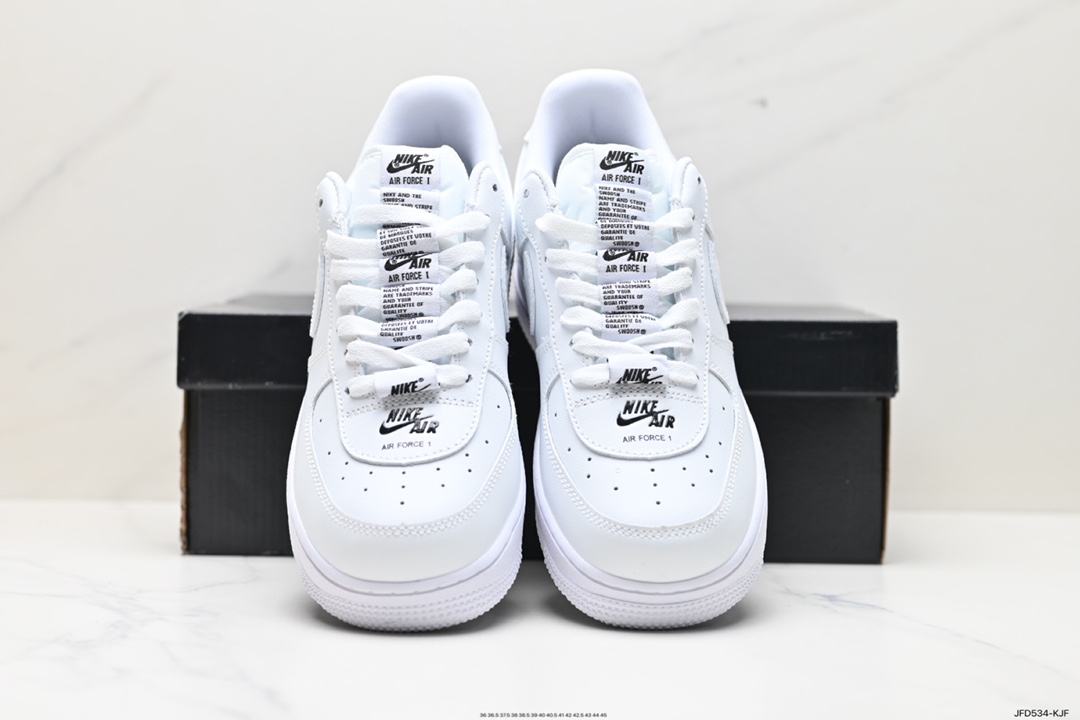 170 耐克NIKE 耐克空军低帮板鞋 白黑串标Nike Wmns Air Force 1”Double Air Barely鞋 CJ1379-100