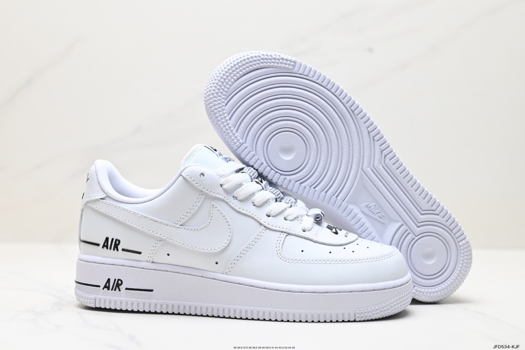 170 耐克NIKE 耐克空军低帮板鞋 白黑串标Nike Wmns Air Force 1”Double Air Barely鞋 CJ1379-100