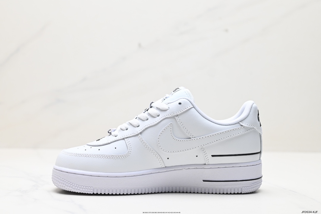 170 耐克NIKE 耐克空军低帮板鞋 白黑串标Nike Wmns Air Force 1”Double Air Barely鞋 CJ1379-100