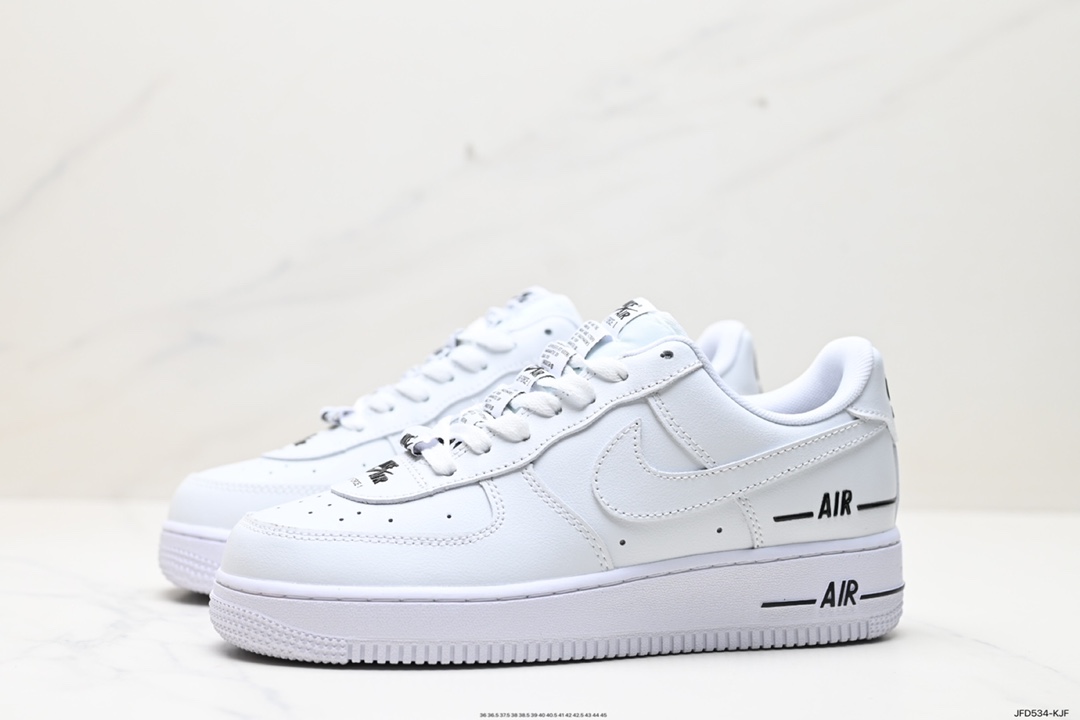 170 耐克NIKE 耐克空军低帮板鞋 白黑串标Nike Wmns Air Force 1”Double Air Barely鞋 CJ1379-100