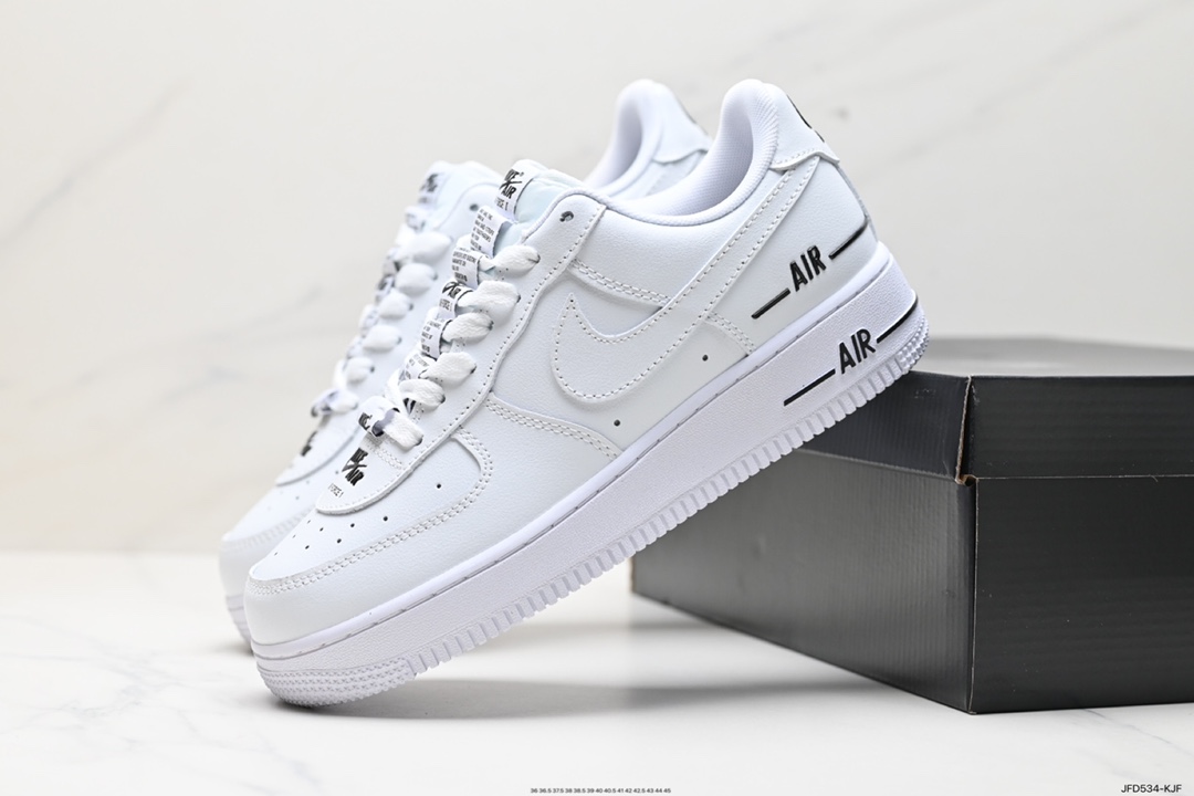 170 耐克NIKE 耐克空军低帮板鞋 白黑串标Nike Wmns Air Force 1”Double Air Barely鞋 CJ1379-100