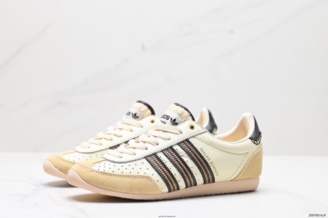 120 Wales Bonner x Adidas WB Japan Low”Cream White Dark Brown“WB日产慢跑鞋“奶油白淡黄深棕 GZ3964