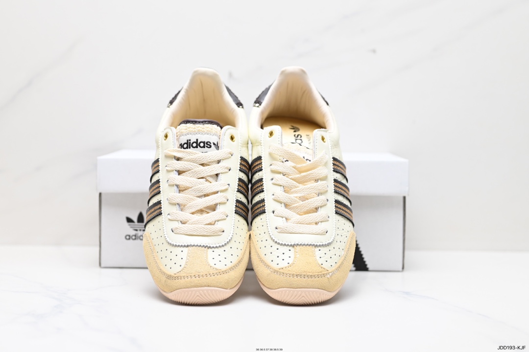 120 Wales Bonner x Adidas WB Japan Low”Cream White Dark Brown“WB日产慢跑鞋“奶油白淡黄深棕 GZ3964