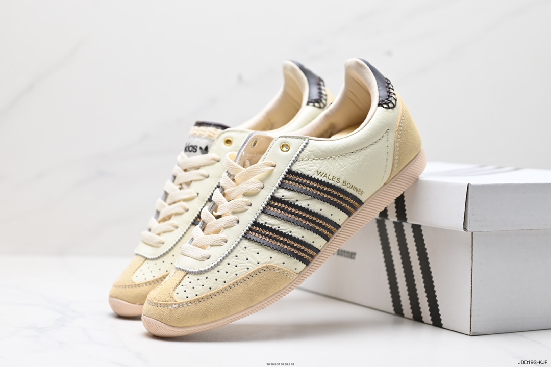 120 Wales Bonner x Adidas WB Japan Low”Cream White Dark Brown“WB日产慢跑鞋“奶油白淡黄深棕 GZ3964