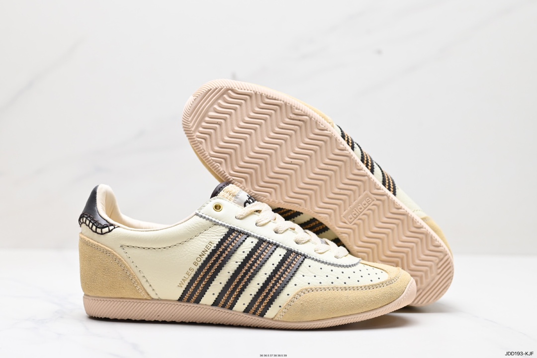 120 Wales Bonner x Adidas WB Japan Low”Cream White Dark Brown“WB日产慢跑鞋“奶油白淡黄深棕 GZ3964