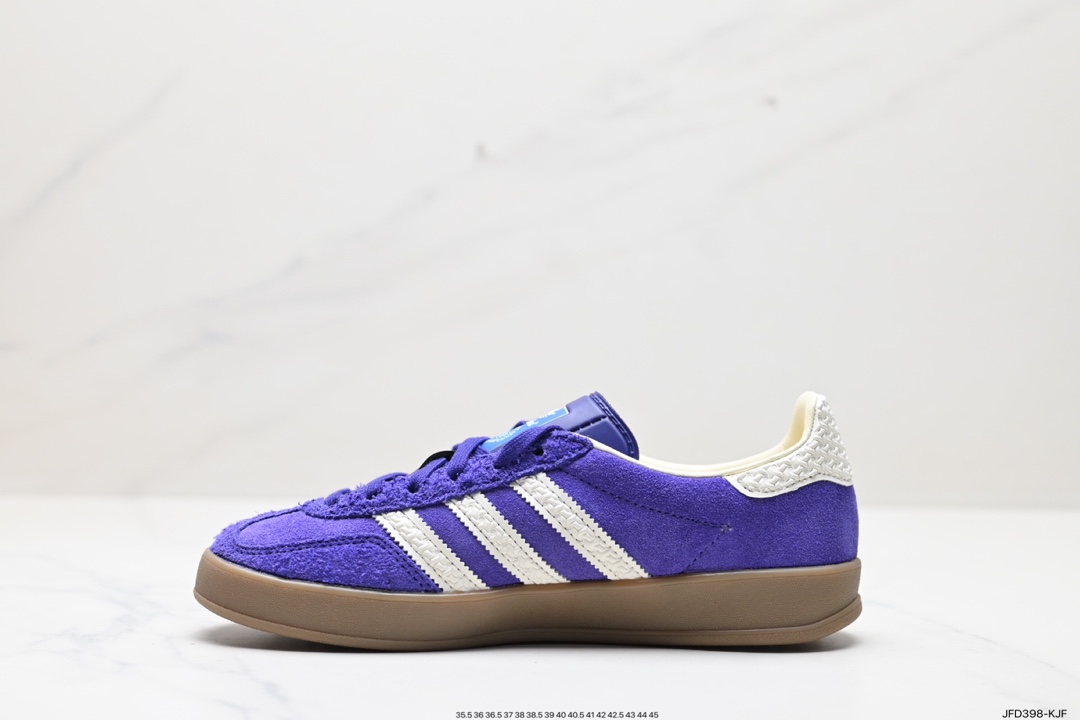 170 阿迪达斯 adidas Originals Gazelle INdoor 紫白 三叶草休闲防滑耐磨低帮板鞋  IF1806