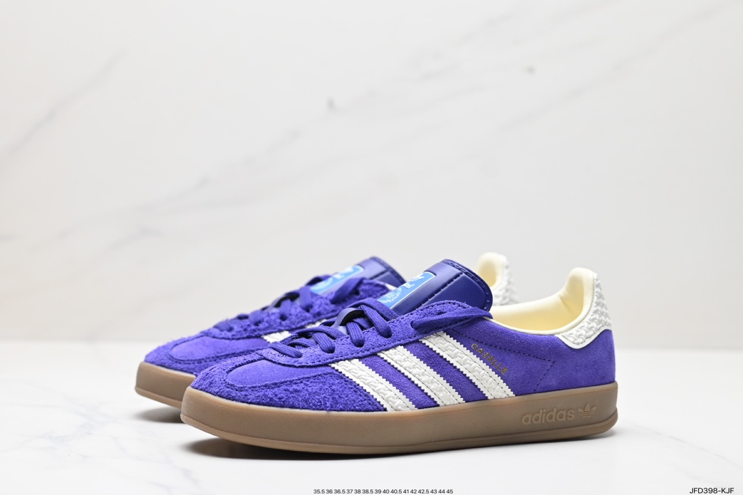 170 阿迪达斯 adidas Originals Gazelle INdoor 紫白 三叶草休闲防滑耐磨低帮板鞋  IF1806