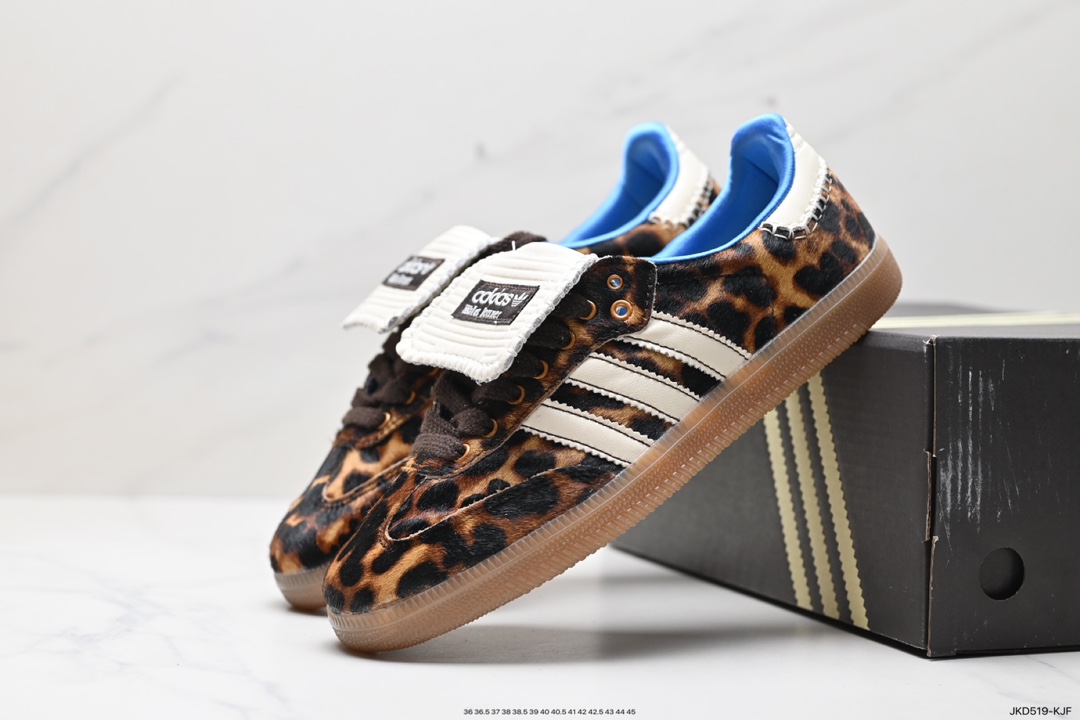 160 Wales Bonner x Adidas Originals Samba Classic”Black Pony“桑巴舞系列绅士德训足球百搭皮革板鞋 IE0578