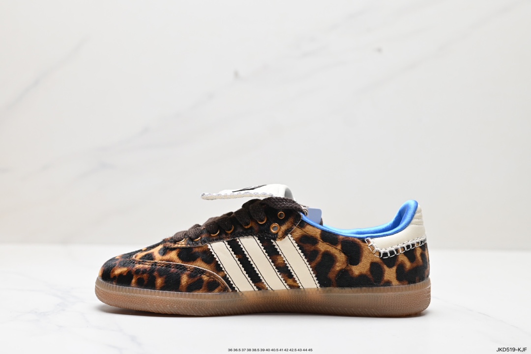 160 Wales Bonner x Adidas Originals Samba Classic”Black Pony“桑巴舞系列绅士德训足球百搭皮革板鞋 IE0578