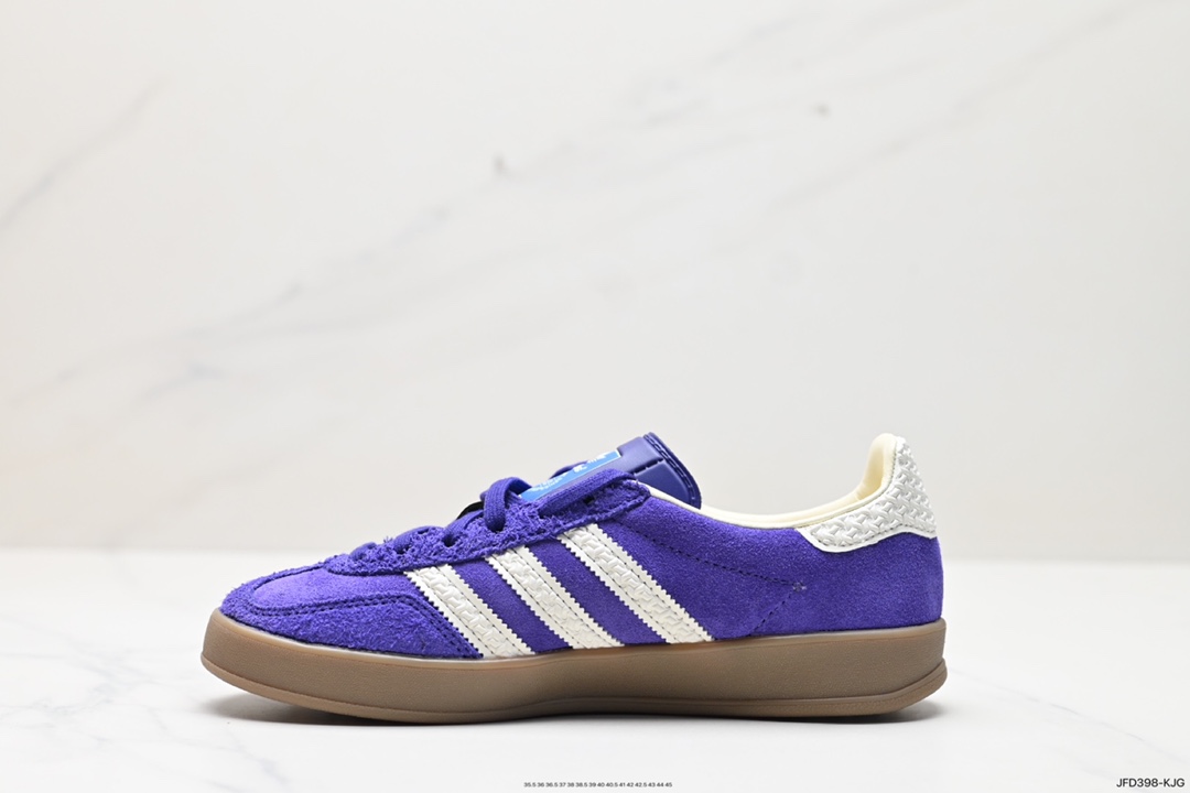 170 阿迪达斯 adidas Originals Gazelle INdoor 紫白 三叶草休闲防滑耐磨低帮板鞋  IF1806