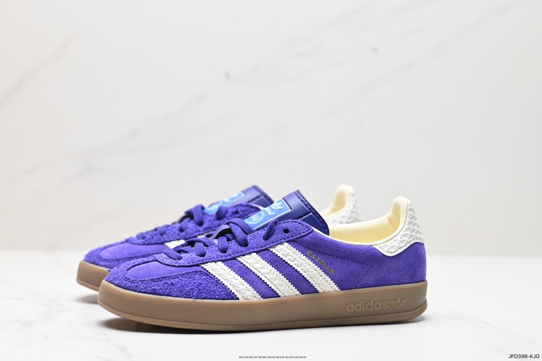 170 阿迪达斯 adidas Originals Gazelle INdoor 紫白 三叶草休闲防滑耐磨低帮板鞋  IF1806