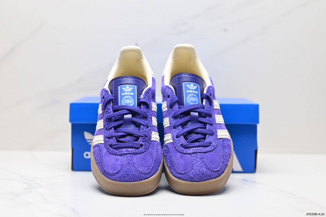 170 阿迪达斯 adidas Originals Gazelle INdoor 紫白 三叶草休闲防滑耐磨低帮板鞋  IF1806