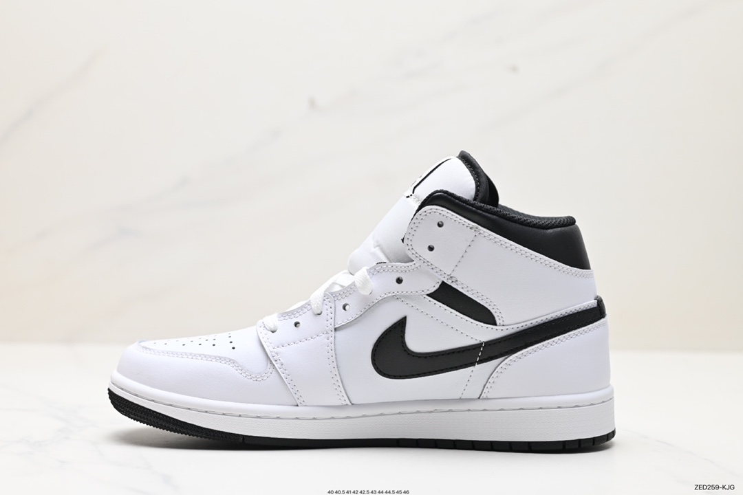 260 Nike Air Jordan 1 Mid”Reverse Panda White Black”AJ1乔丹一代篮球鞋“f反转白黑熊猫”DQ8426-132