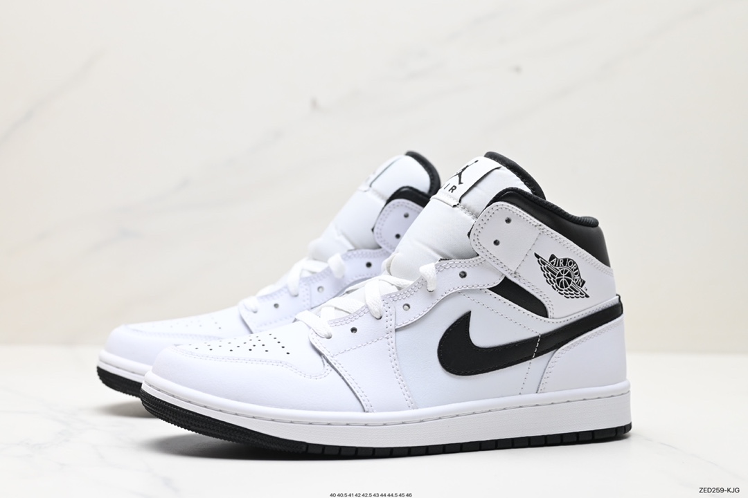 260 Nike Air Jordan 1 Mid”Reverse Panda White Black”AJ1乔丹一代篮球鞋“f反转白黑熊猫”DQ8426-132