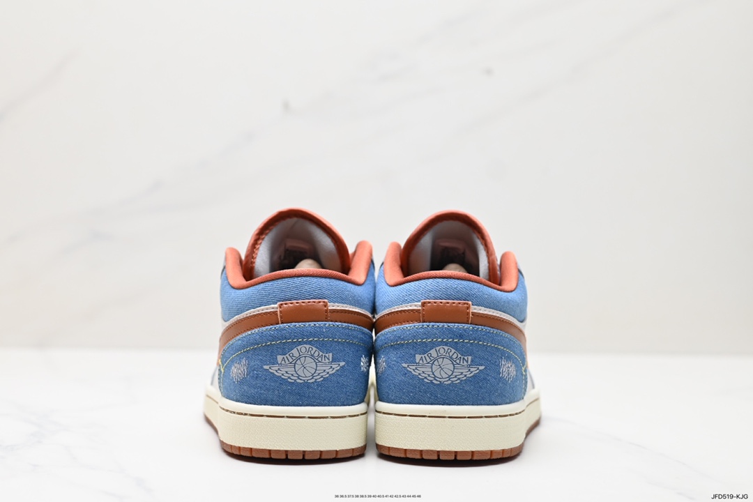 170 耐克Nike Air Jordan 1 Low SE”Phantom Denim Swoosh”AJ1乔丹一代低帮篮球鞋“灰棕牛仔蓝情人节”FZ5045-091