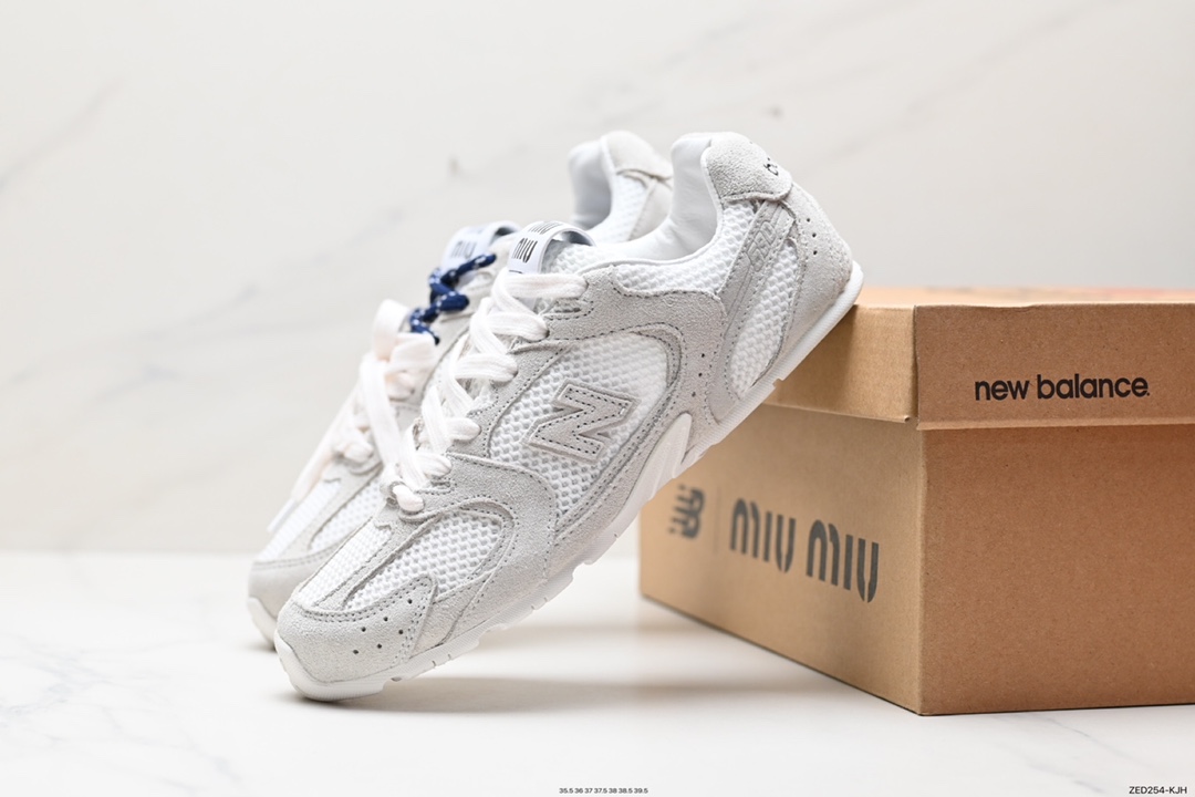 260 缪缪MiuMiu x NB新百伦New Balance 530 SL系列低帮经典复古休闲运动慢跑鞋“联名翻毛卡其鞋带”