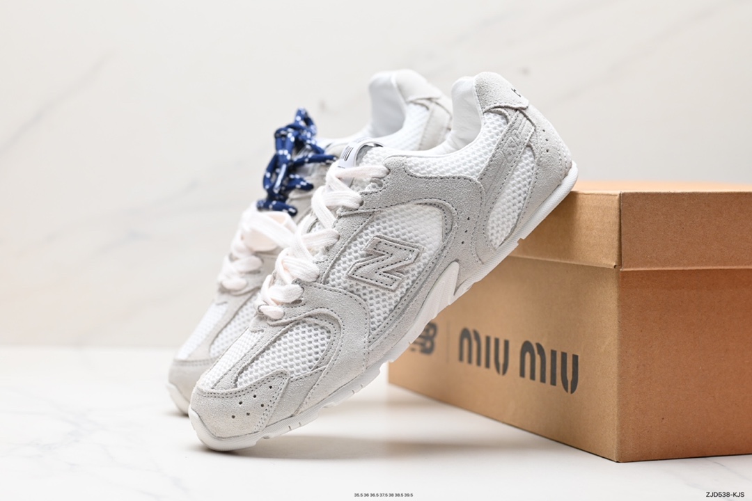 240 缪缪MiuMiu x NB新百伦New Balance 530 SL系列低帮慢跑鞋“联名翻毛卡其鞋带”5E165E_Z5O_F0401_F_D005