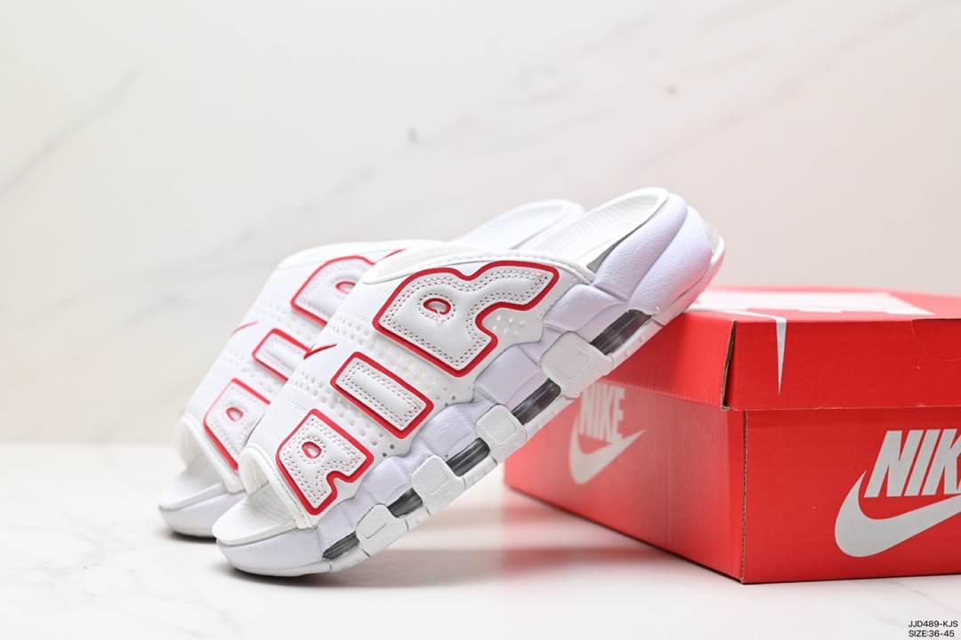 130 NIKE AIR MORE Uptempo Slide皮蓬拖鞋 FB7815-100