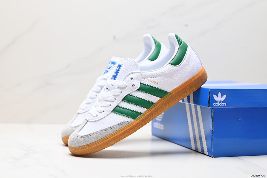 110 阿迪达斯三叶草Adidas Originals Samba Vegan OG桑巴舞板鞋 IE3437