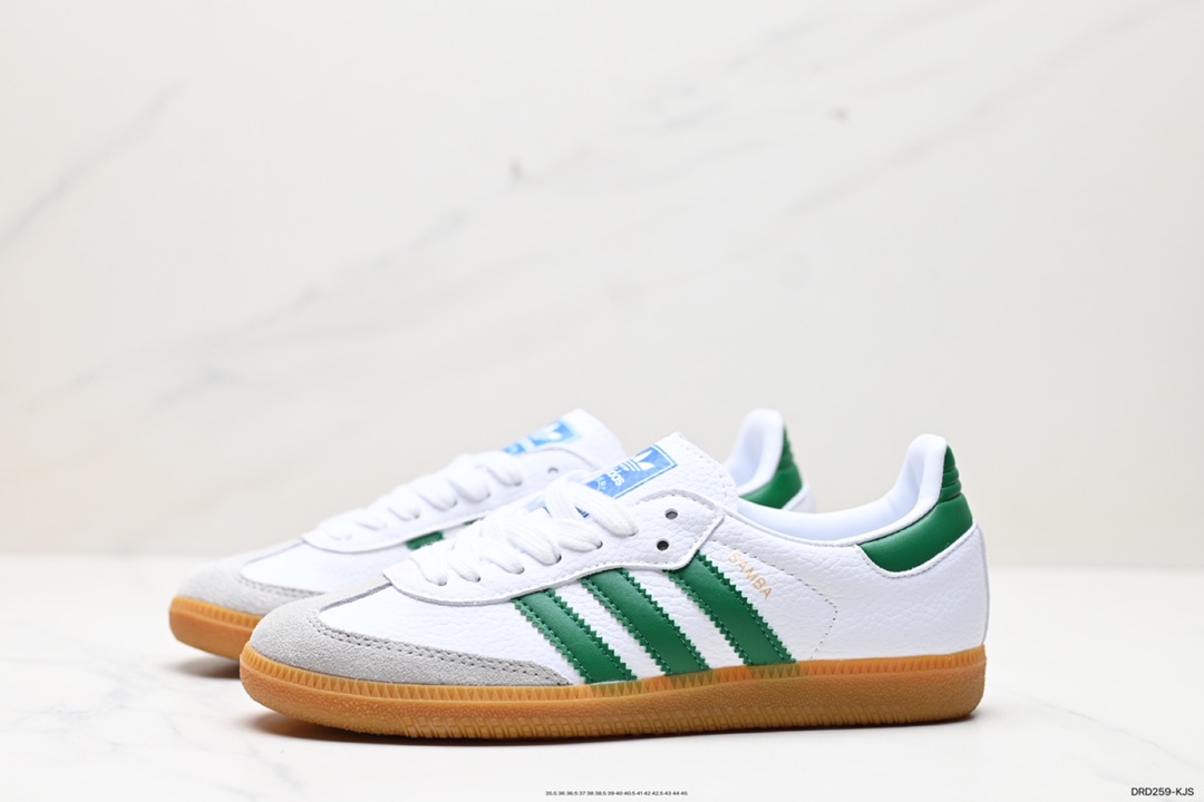 110 阿迪达斯三叶草Adidas Originals Samba Vegan OG桑巴舞板鞋 IE3437