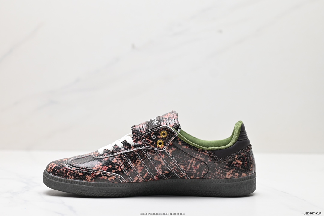 150 Wales Bonner x Adidas Originals Samba Classic”Snakeskin“桑巴舞板鞋“联名蟒蛇纹棕绿焦糖底”IH3262