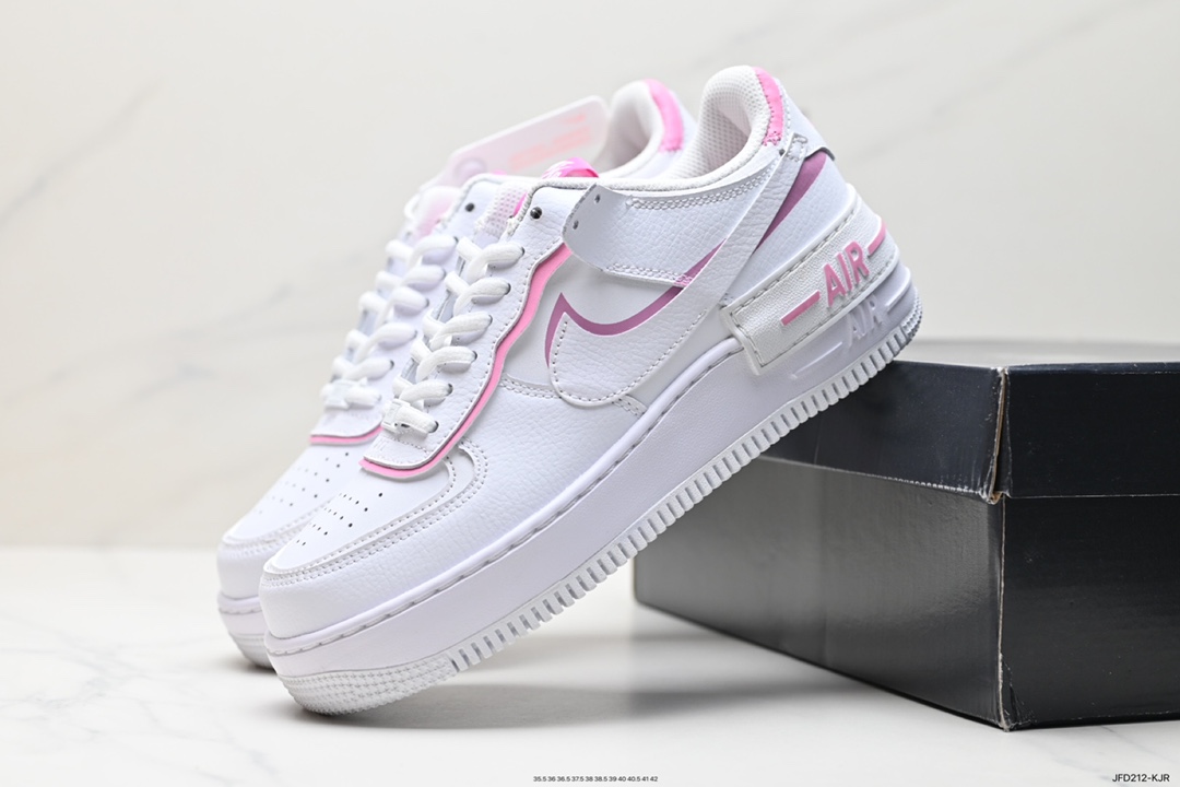 170 Nike WMNS Air Force 1 Shadow 马卡龙军空一号轻增量高低帮搭百板鞋 CI0919-102