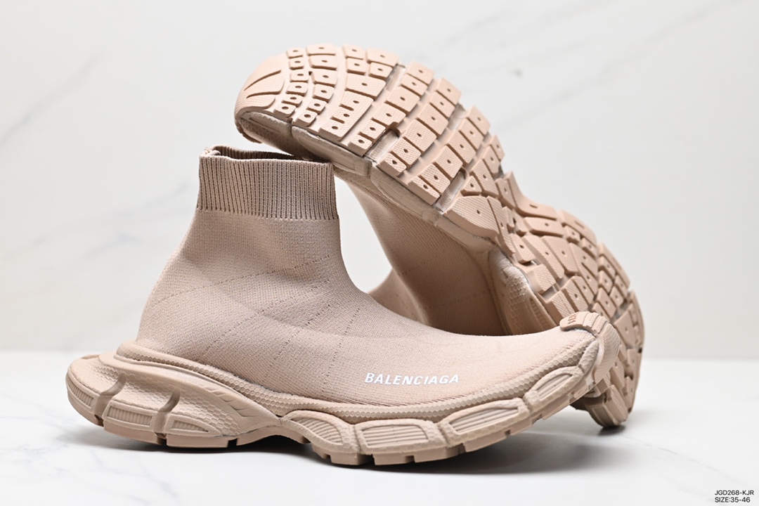 180 巴黎世家BALENCIAGA 3XL Sock Knit Sneaker 3XL针织系列中帮运动鞋“针织LOGO”758483 W2DG1 1090