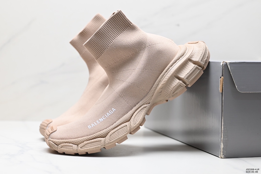 180 巴黎世家BALENCIAGA 3XL Sock Knit Sneaker 3XL针织系列中帮运动鞋“针织LOGO”758483 W2DG1 1090