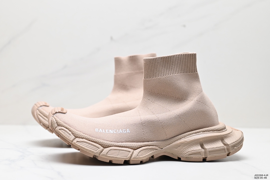 180 巴黎世家BALENCIAGA 3XL Sock Knit Sneaker 3XL针织系列中帮运动鞋“针织LOGO”758483 W2DG1 1090