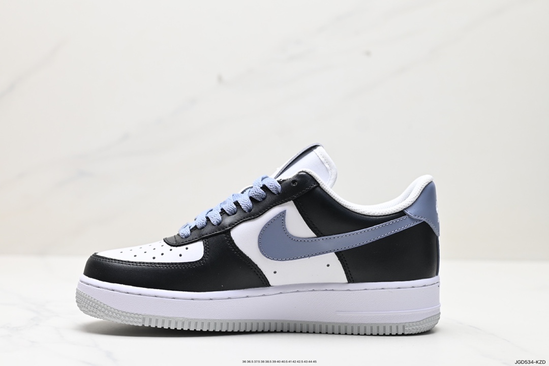 180 Nike Air Force 1 Low 白黑灰 空军一号低帮休闲板鞋  FD9065-100