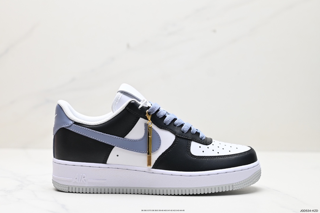 180 Nike Air Force 1 Low 白黑灰 空军一号低帮休闲板鞋  FD9065-100