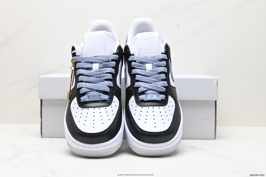 180 Nike Air Force 1 Low 白黑灰 空军一号低帮休闲板鞋  FD9065-100