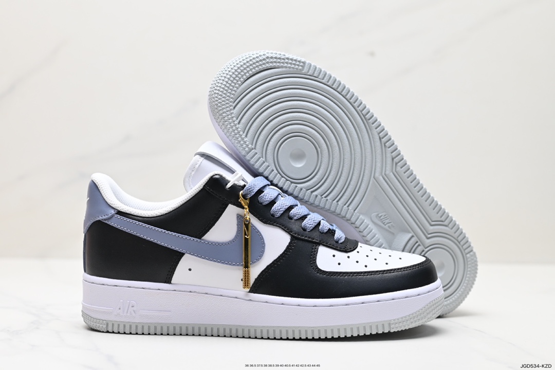 180 Nike Air Force 1 Low 白黑灰 空军一号低帮休闲板鞋  FD9065-100