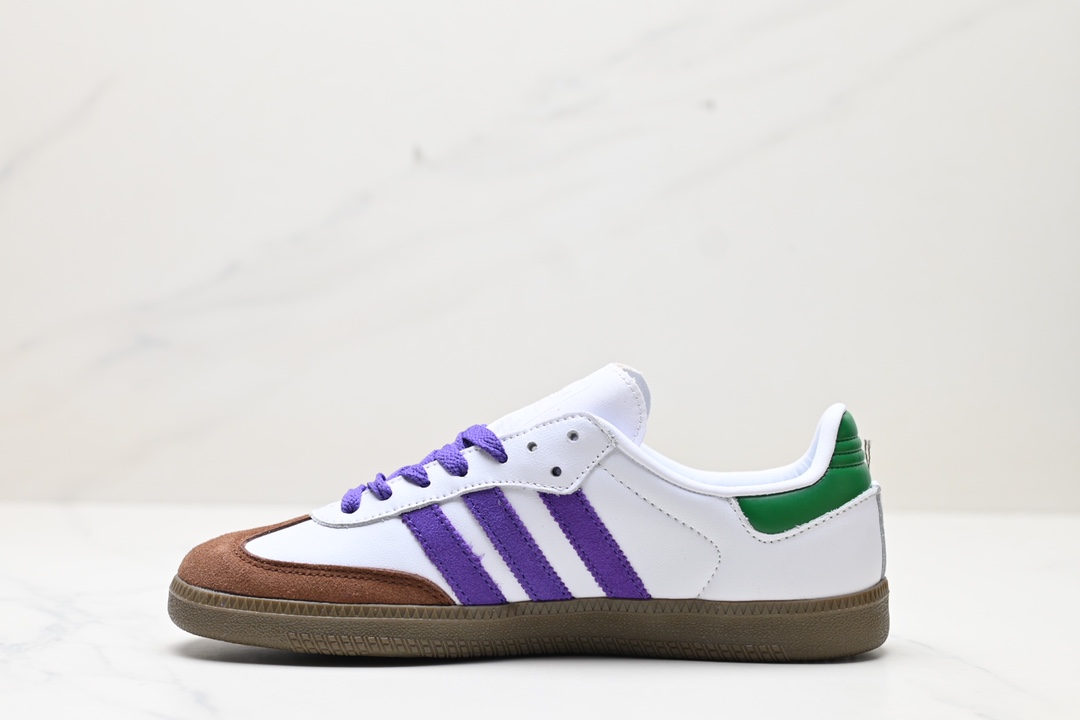 130 阿迪达斯Adidas originals Gazelle Indoor ”棕紫绿“ 这款阿迪达斯运动鞋 ID8349