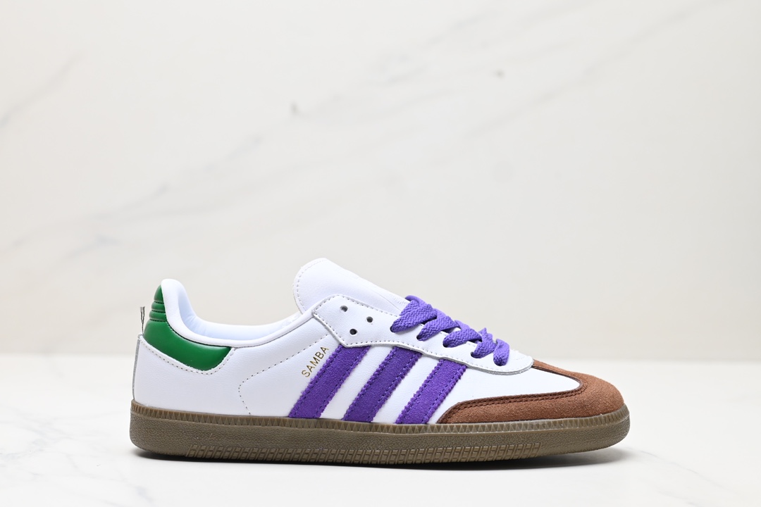 130 阿迪达斯Adidas originals Gazelle Indoor ”棕紫绿“ 这款阿迪达斯运动鞋 ID8349