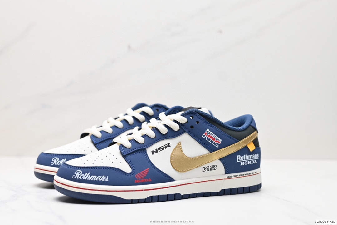 280 高端定制 Nike SB Dunk Low “复古白蓝”联名配色 低帮休闲运动滑板板鞋 MU0232-365