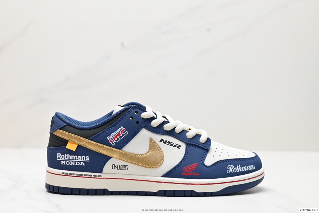 280 高端定制 Nike SB Dunk Low “复古白蓝”联名配色 低帮休闲运动滑板板鞋 MU0232-365