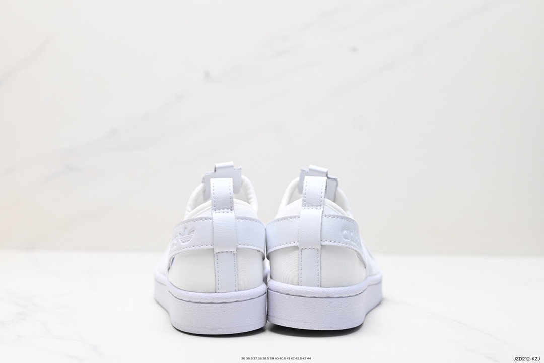 140 Adidas Superstar SlipOn经典贝壳头交叉绑带一脚蹬休闲百搭板鞋 FW7052