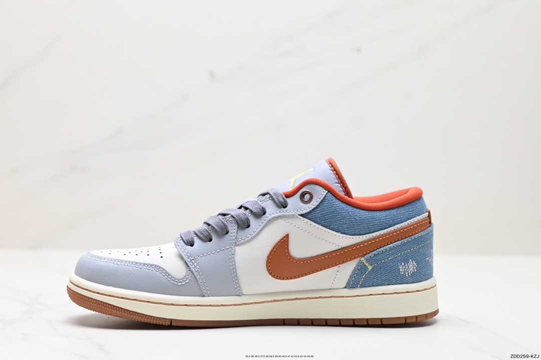 230 耐克Nike Air Jordan 1 Low SE”Phantom Denim Swoosh”AJ1乔丹一代篮球鞋“灰棕牛仔蓝情人节”FZ5045-091