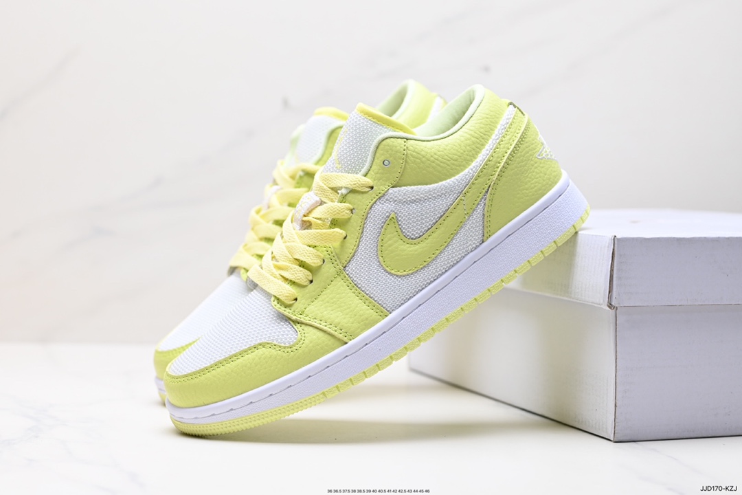 130 耐克Nike Air Jordan 1 Mid”Green Yellow“AJ1乔丹一代中帮篮球鞋 553558-163