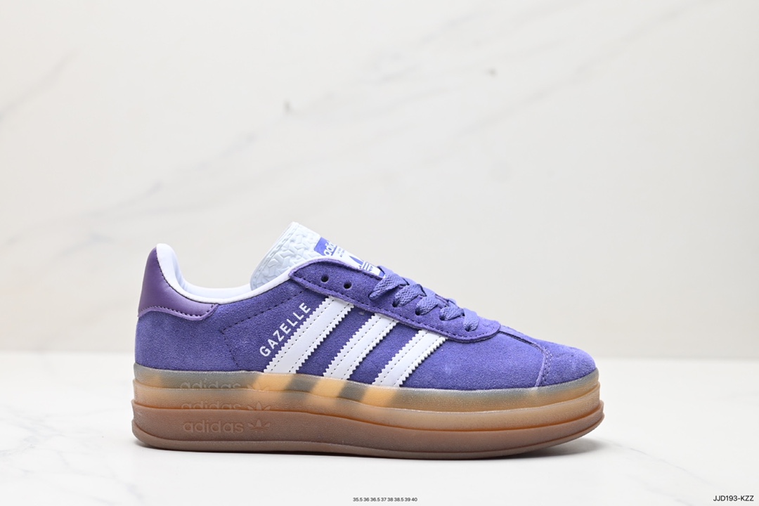 130 阿迪达斯Adidas Originals Gazelle Bold W 羚羊松糕系列板鞋 紫色生胶底” IE0419