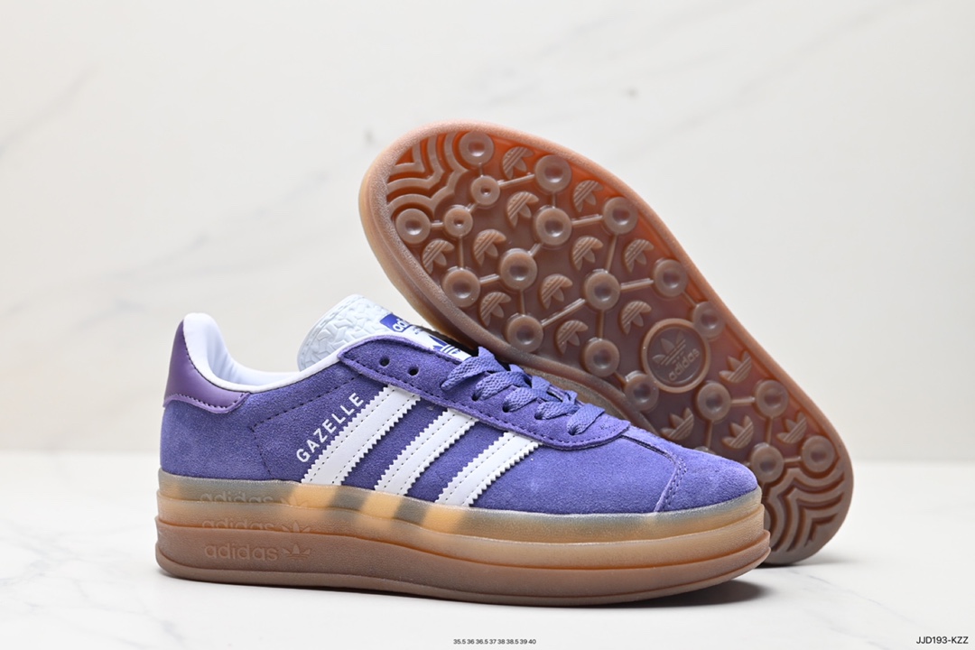 130 阿迪达斯Adidas Originals Gazelle Bold W 羚羊松糕系列板鞋 紫色生胶底” IE0419