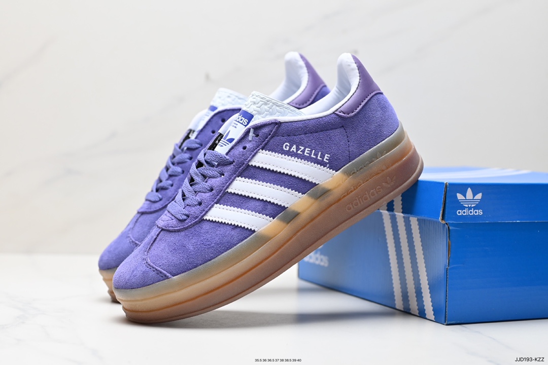 130 阿迪达斯Adidas Originals Gazelle Bold W 羚羊松糕系列板鞋 紫色生胶底” IE0419